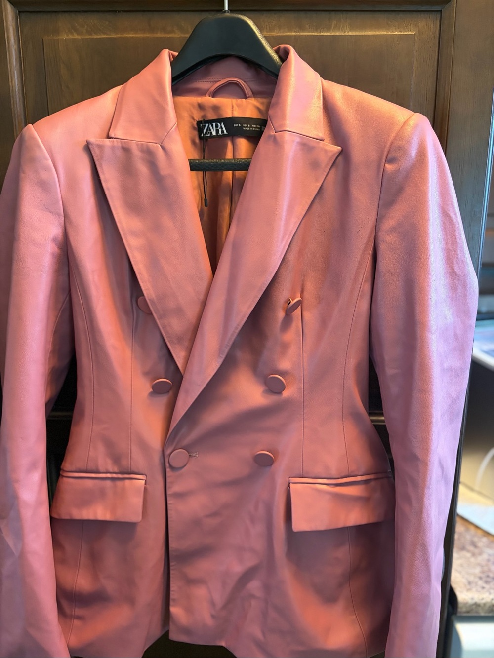 Zara Rose Pink Double-Breasted Blazer